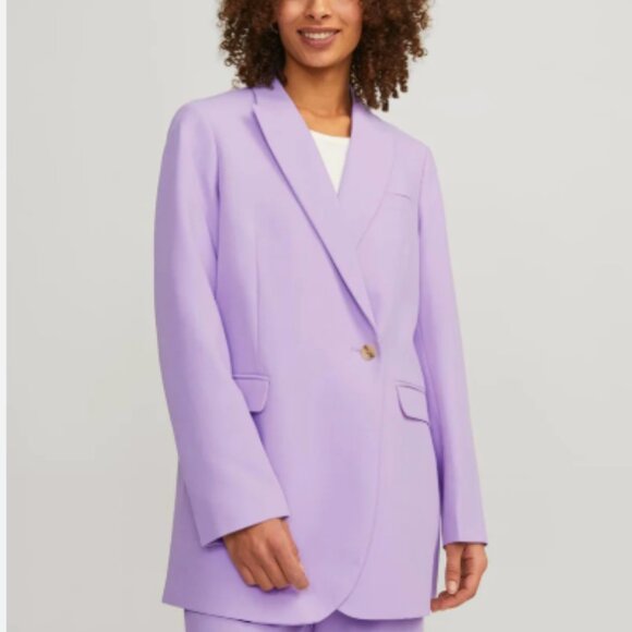 NWOT JJXX MARY SINGLE BREASTED PEAK LAPEL BLAZER IN LILAC - XS - Picture 1 of 10